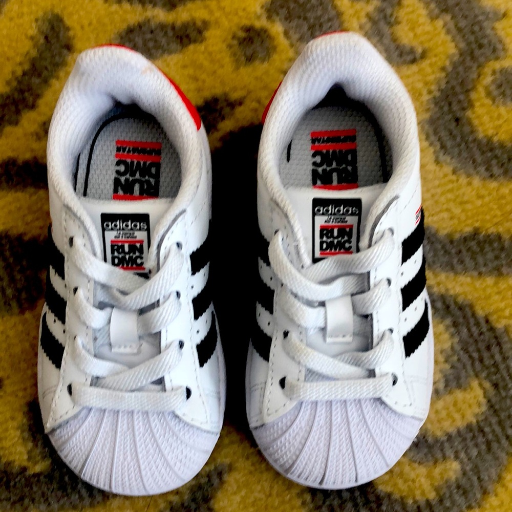 Pre Loved Smoke Free Adidas x Run DMC Toddler. Sz 5 Red/White/Black.